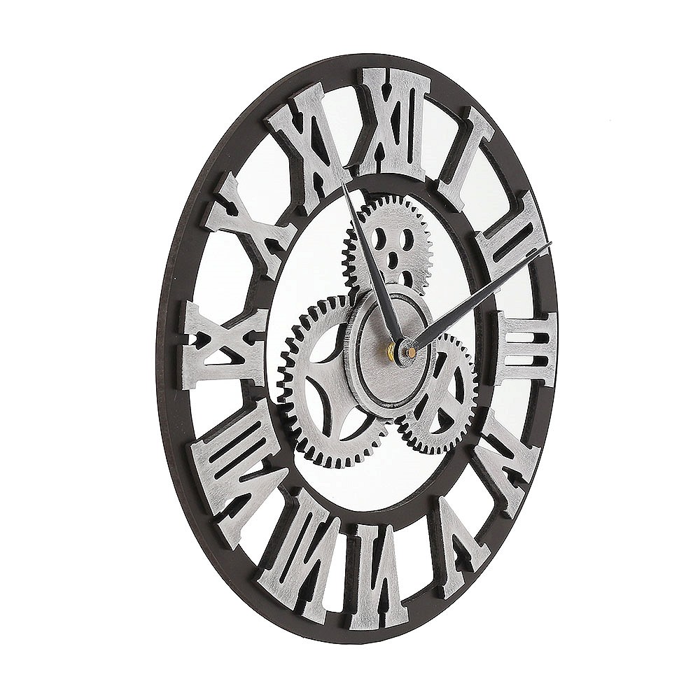 Oce 특이한 로마 시계 무소음 벽시계 50cm 실버 빈티지 벽걸이 시계 모던 벽시계 벽면 장식