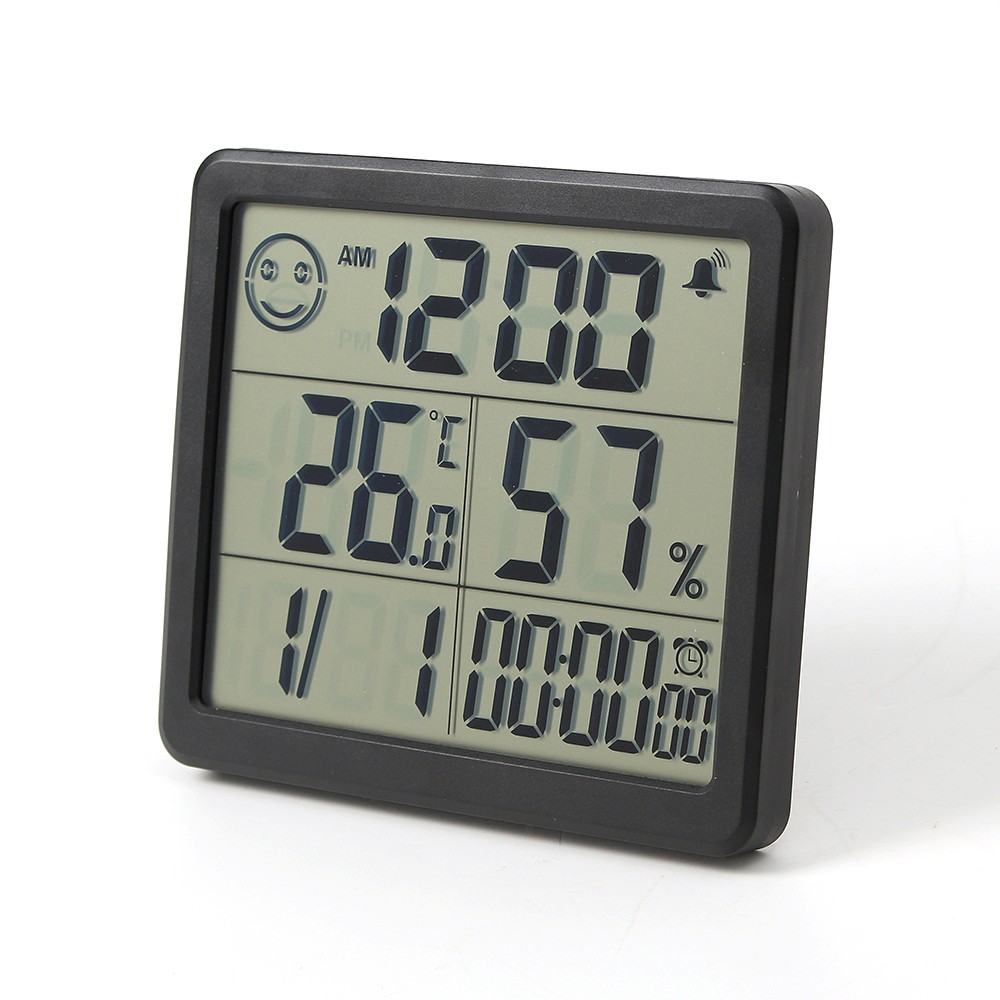 Oce 알람 데스크 시계 디지털 탁상시계 블랙 스탠드 습온도계 아날로그 시게 숫자 워치 클락