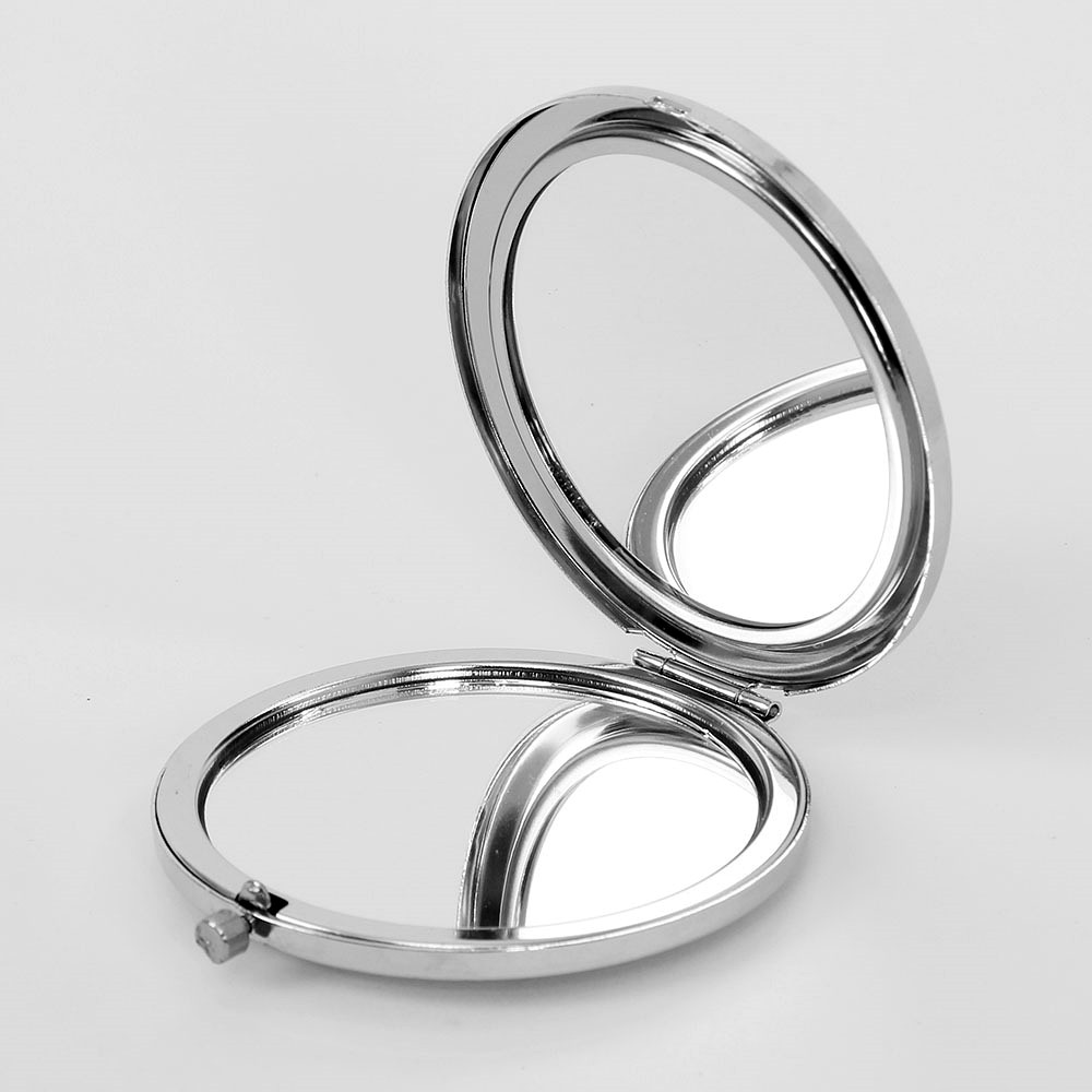 Oce 접이식 원형 휴대용 거울 화이트 가벼운 탁상거울 미니 탁상거울 접이 손거울