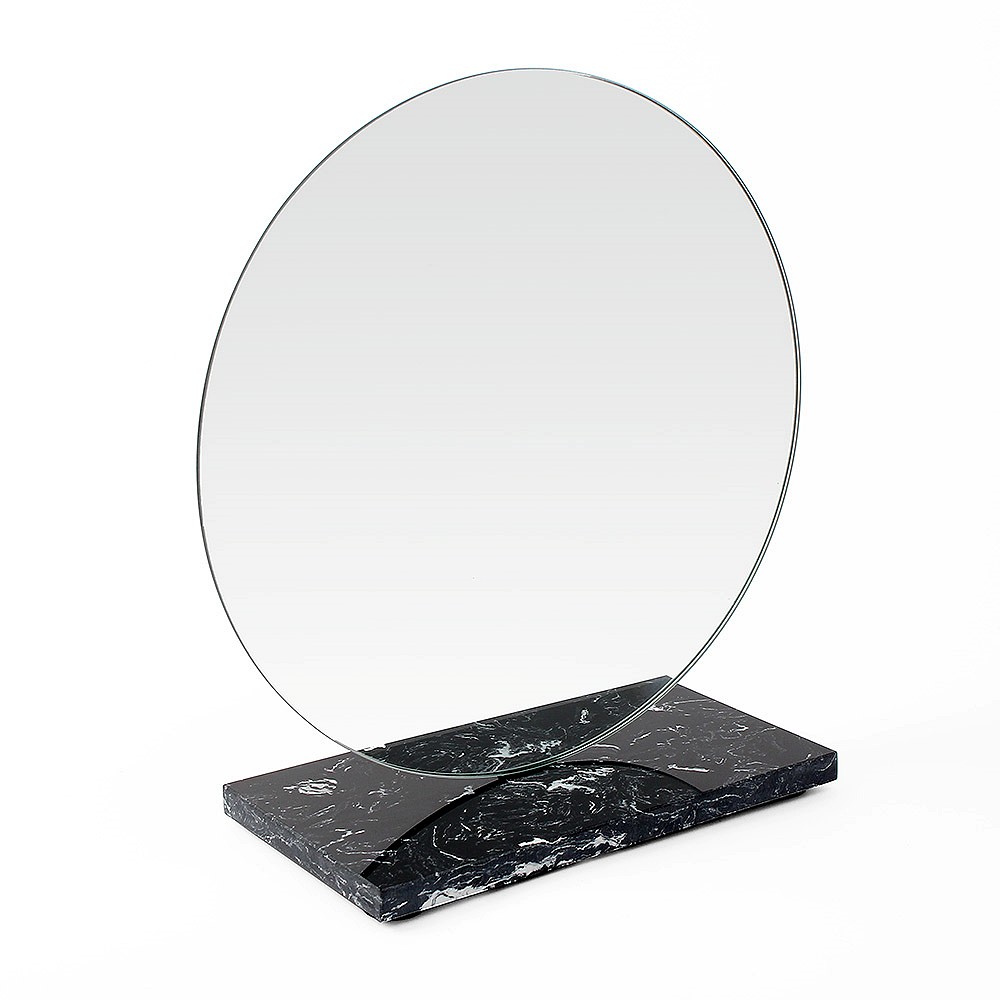 Oce 원형 고급 스탠드 회전 거울 블랙 각도조절 탁상거울 빈티지 화장경 인테리어 화장경