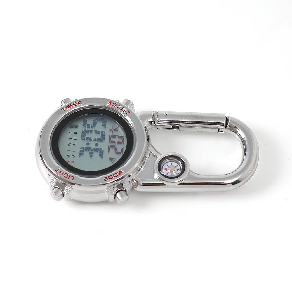 Oce 나침반 등산 캠핑 낚시 전자시계 레드 카라비너 시계 러닝워치 스포츠 시계