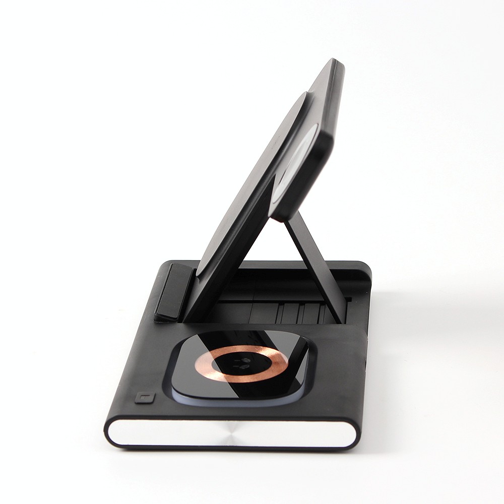 Oce 폴더블 고속 휴대폰 이어폰 무선충전기 블랙 각도조절 휴대폰충전기 스마트 고속 충전기 CHARGER 충전 패드