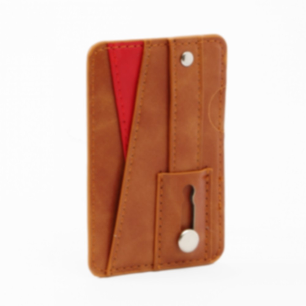 Oce 슬림 카드 포켓 핸드폰 홀더 브라운 스마트폰 고리 아이폰 링 지갑 접착식 지갑