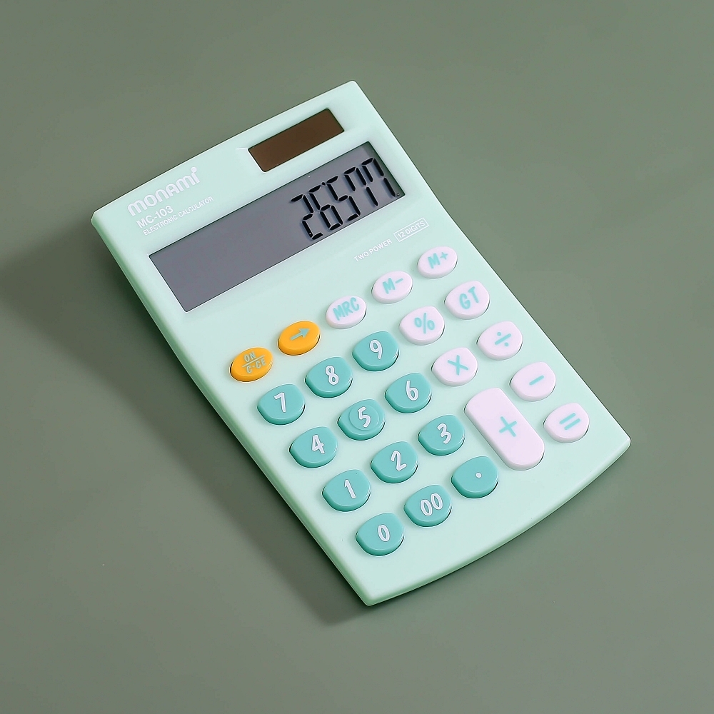 Oce 태양광 컬러 전자 수학 계산기 그린 calculator 산수 개산기 사무용 계산기