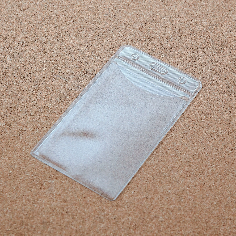 Oce 비닐 명찰 신분증 케이스 10p 세로 세로형 릴 목걸이 지갑 목거리 포켓 단체 이름표