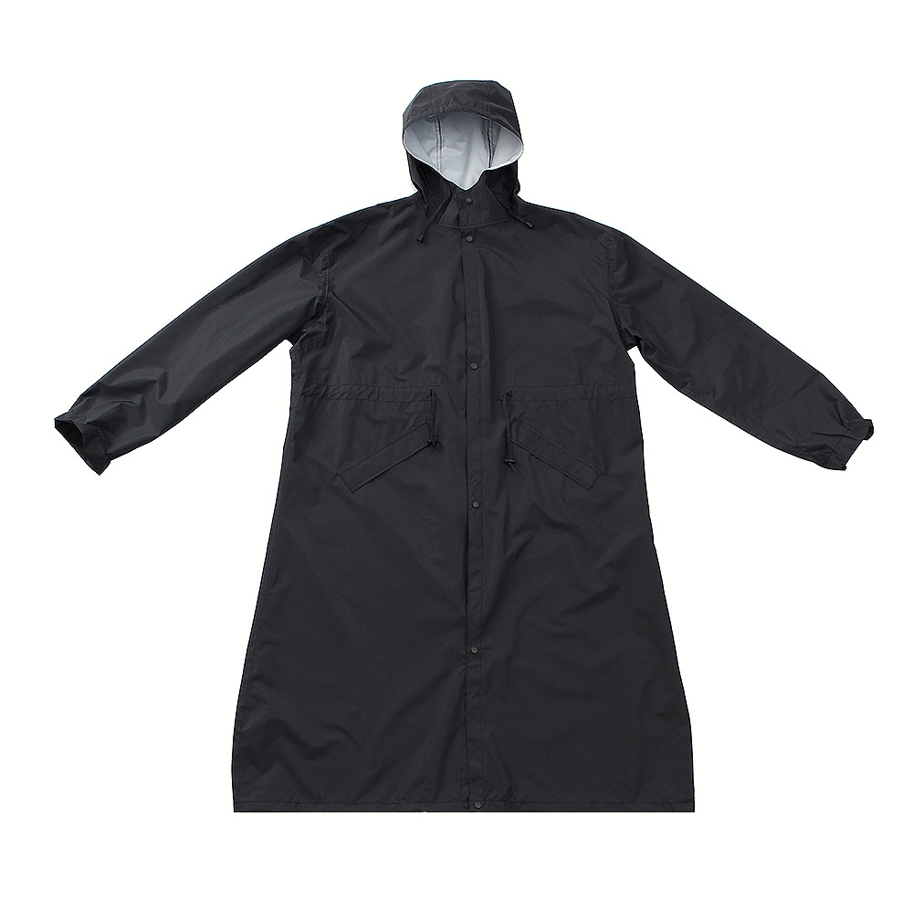 Oce 남자 여자 방수 우비 휴대용 우의 XL 블랙 휴대용 바람막이 비 코트 도롱이 후드 코트