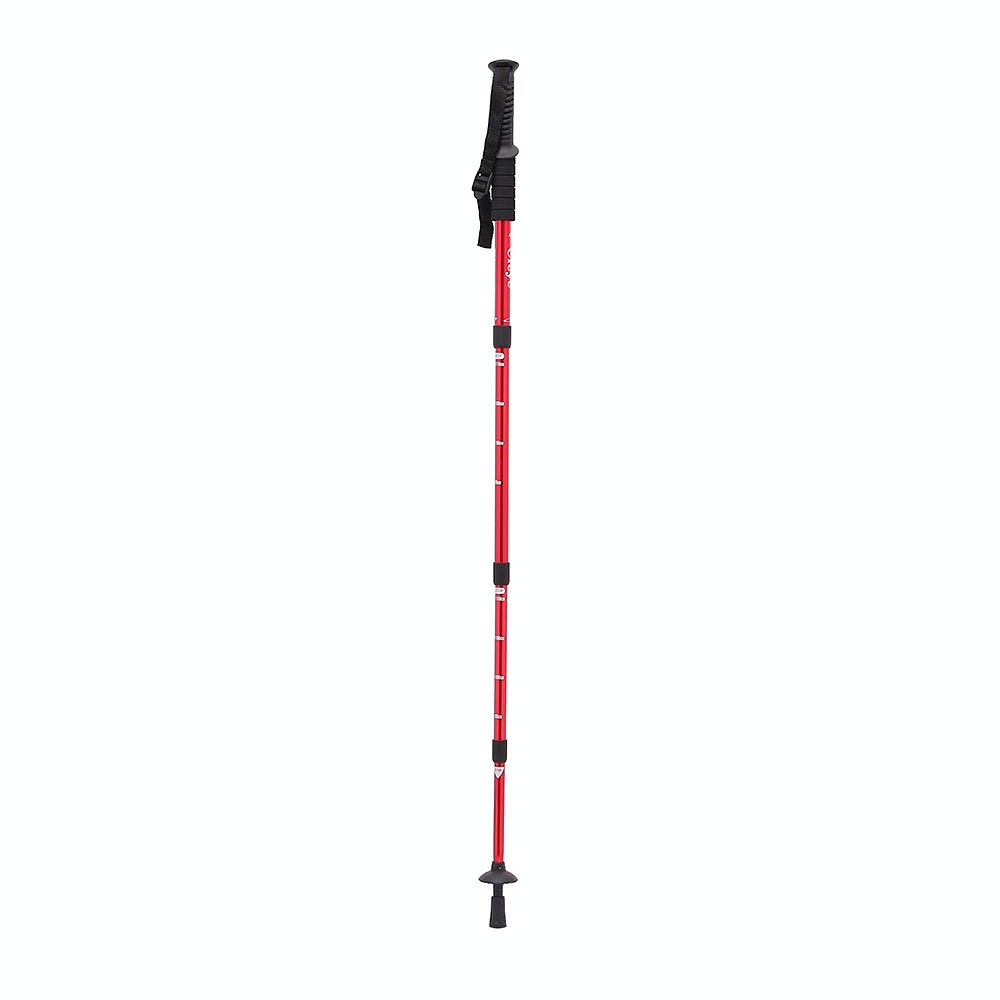 Oce 접이식 경량 등산 지팡이 레드 스틸 막대 휴대용 산악 지팡이 스포츠 등산스틱
