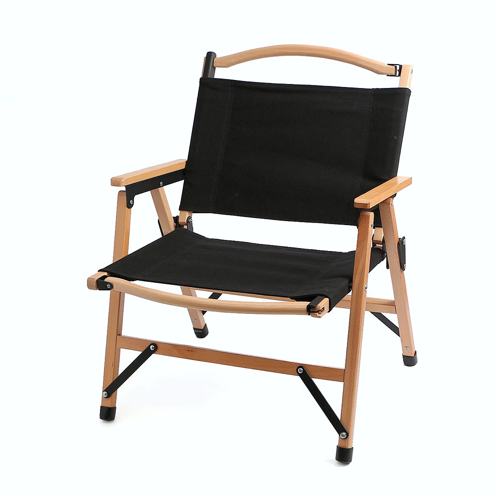 야외 우드 체어 원목 간이 팔걸이 천 의자 블랙 1인용안락 접이식나무체어 릴렉스체어