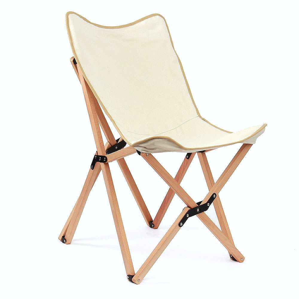 야외 우드 체어 원목 간이 천 의자 아이보리 낮잠낚시정원의자 1인용안락 차박용품