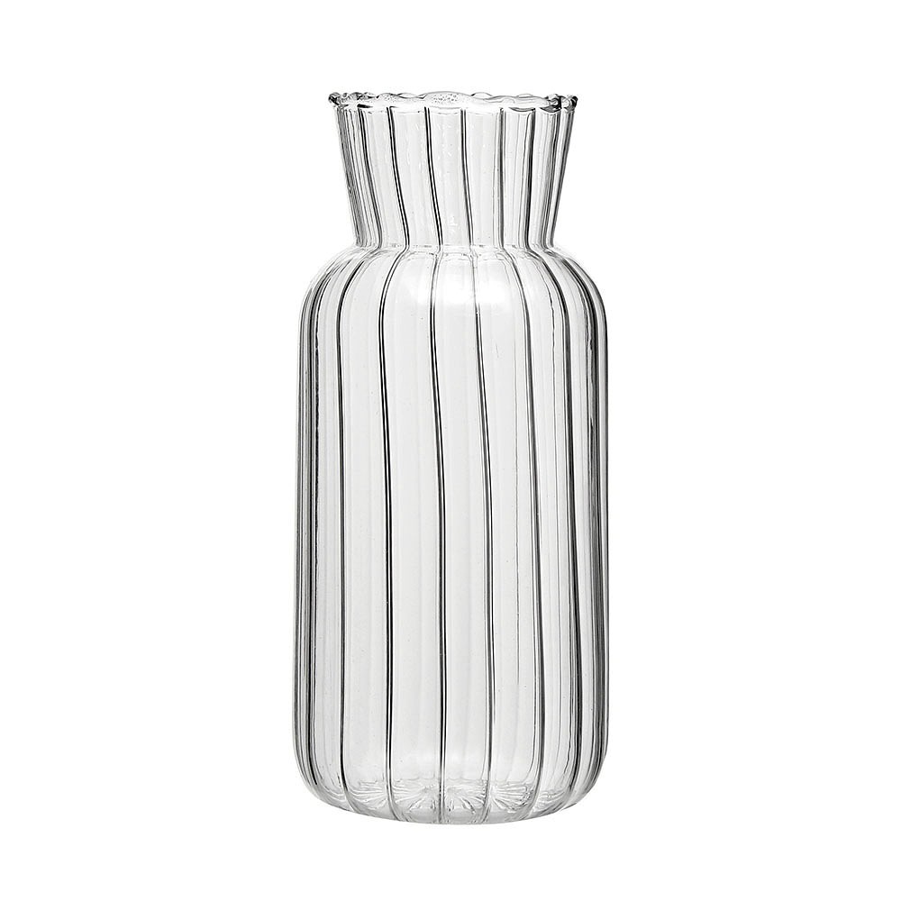 Oce 주름 생화 유리 vase 꽃꽂이 화병 식탁테이블장식 조화꽃병 오브제화병