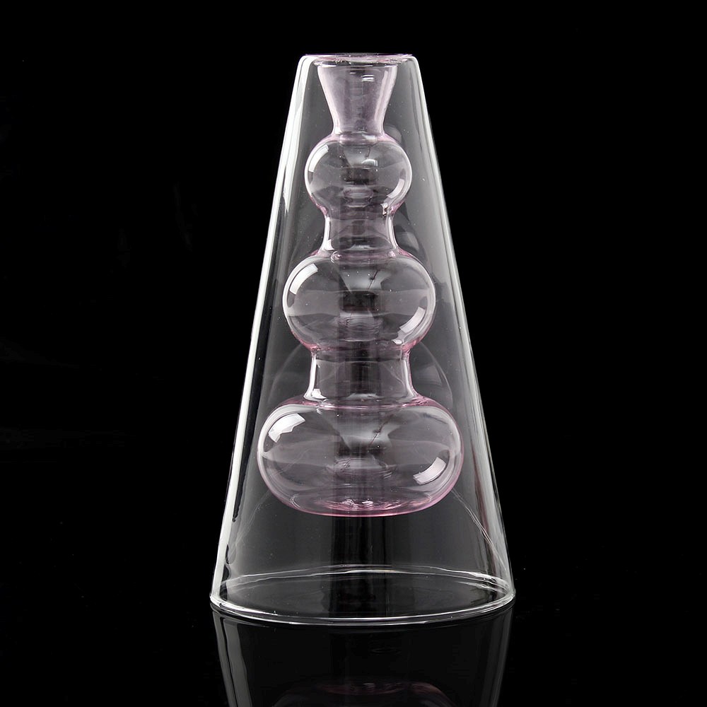 유리 공예품 생화 꽃꽂이 화병 핑크 vase 플랜테리어꽂 안깨지는긴꽃병 이쁜꽃병장식엔틱