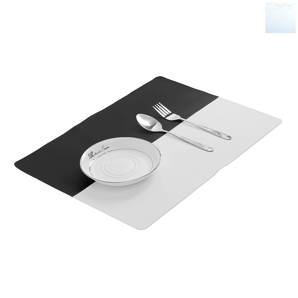 Oce 투톤 실리콘 식탁 식사 유아 테이블 매트 블랙 다이닝러그 테이블세팅깔판 사각식판받침