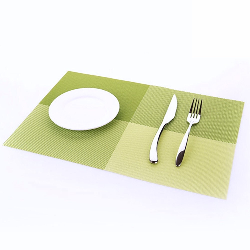 Oce 테이블 데코 양면 식탁 수저 식사 매트 그린 식사 셋팅 메트 수저 식탁 매트 사각 접시 받침
