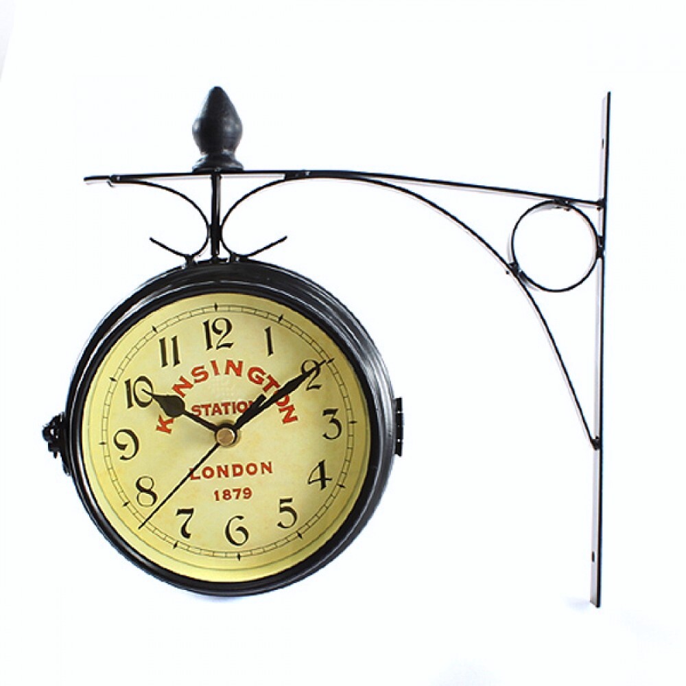 Oce 레트로 벽걸이 양면 시계 원형 벽시계 오리엔탈월클락 장식용품 저소음무브먼트