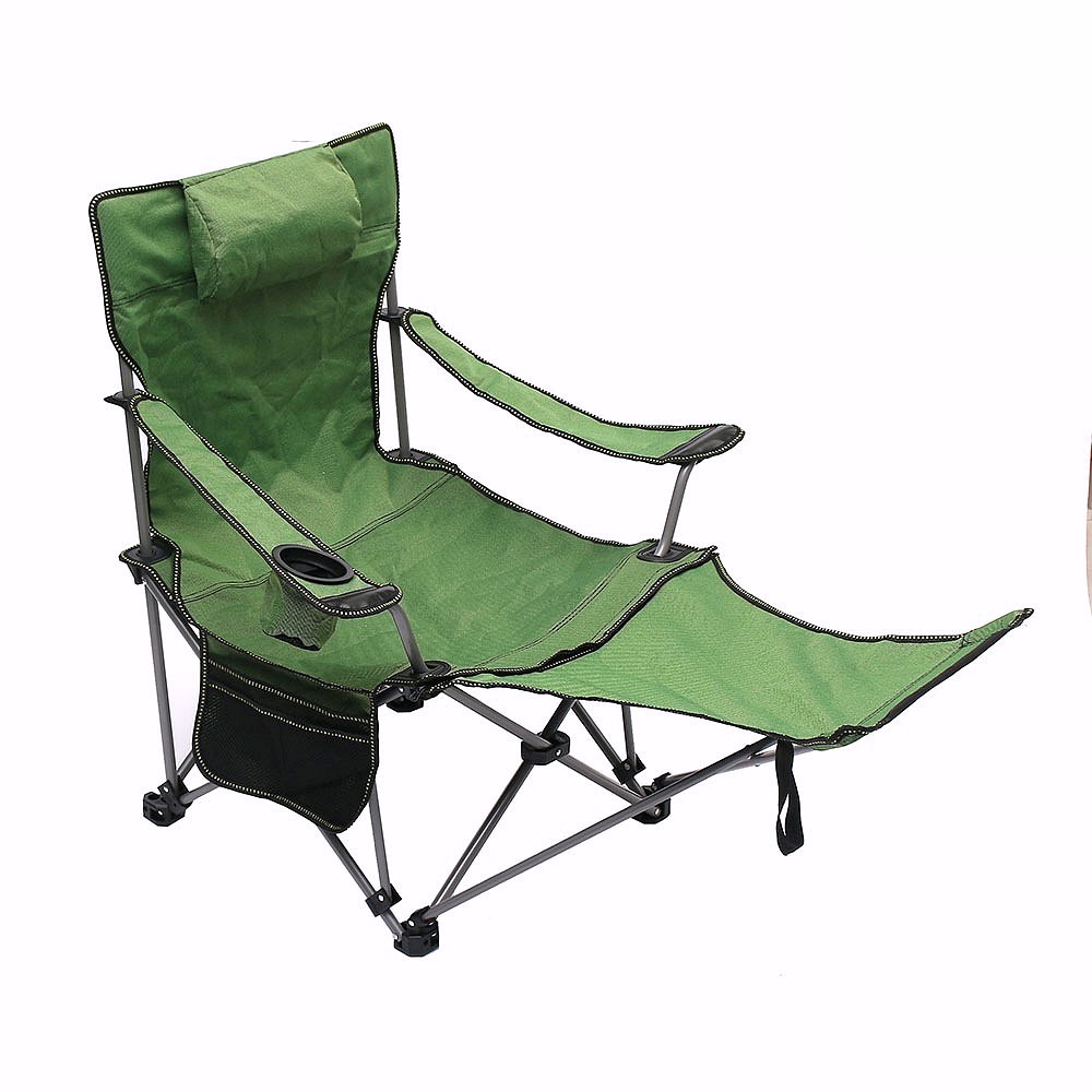 베개달린 간이 침대 이동 야외 발받침 눕는 의자 그린 캠핑 리클라이너 베란다 발코니 1인용 안락