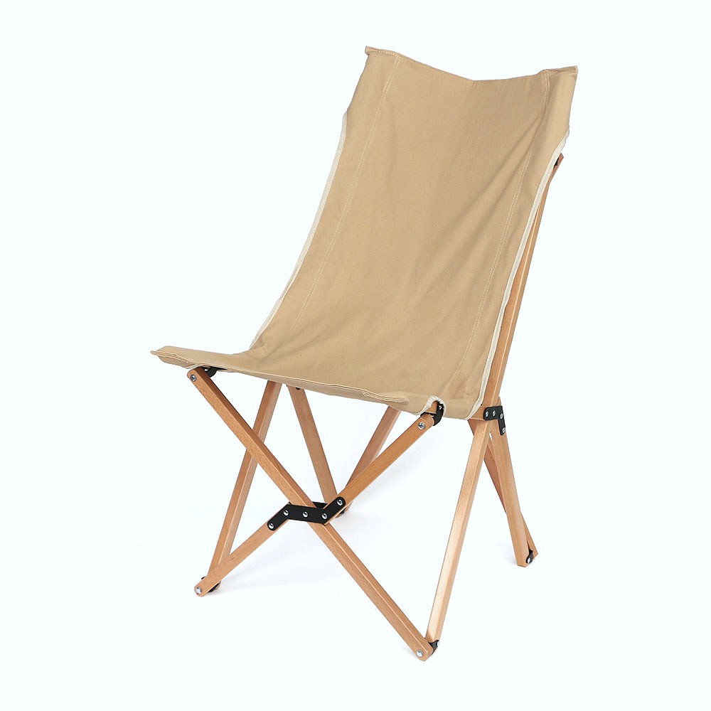 야외 우드 체어 원목 간이 천 의자 베이지 접이식나무체어 편안한 낮잠낚시정원의자