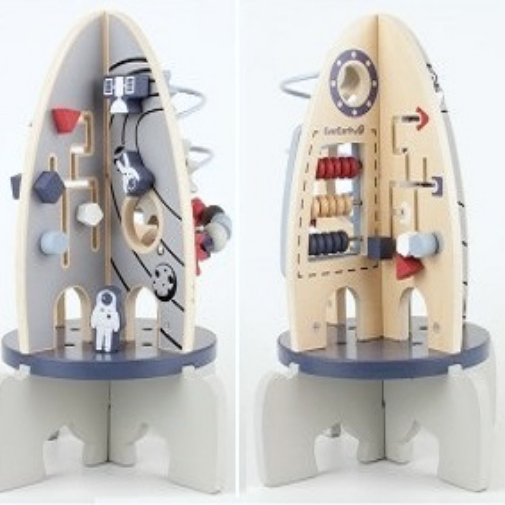 Oce 멀티 기능 유아 장난감 로켓 모형 원목 장난감 조카 선물 로켓 장난감