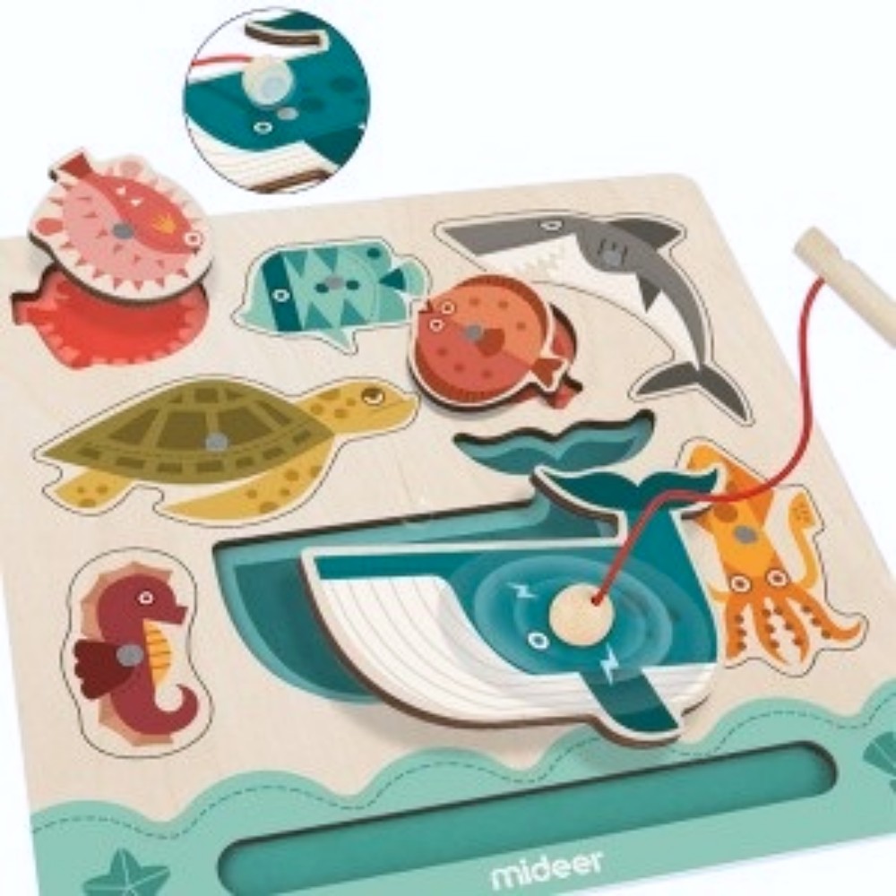 Oce 아티스트 글로벌 아기 바다 동물 낚시 놀이 유아 교구 퍼즐 맞추기 자석 낚시