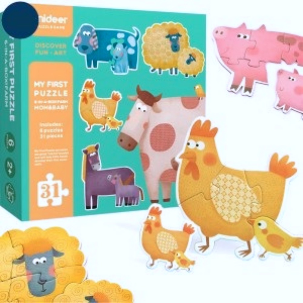 Oce 유아 교구 종이 퍼즐 애니멀 팜 만들기 퍼즐 놀이 소근육 발달 31 퍼즐 조각