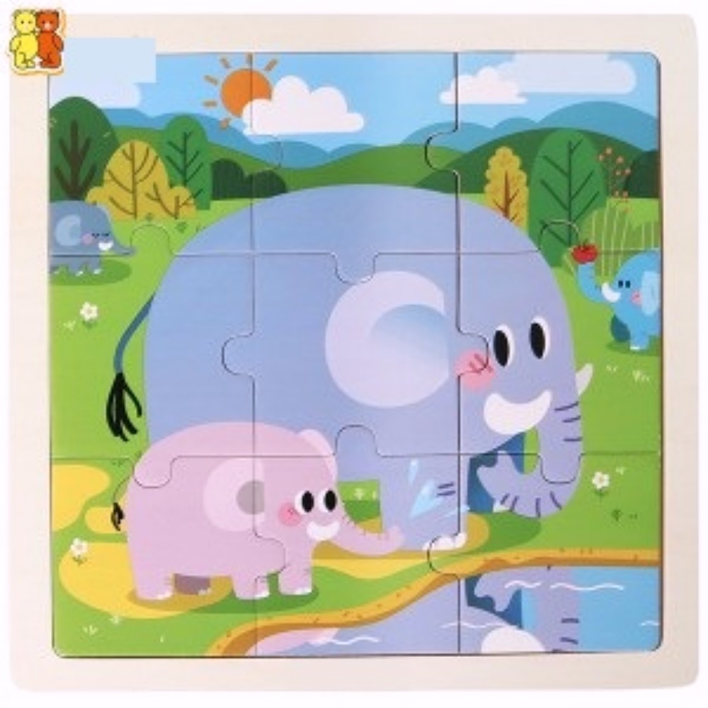 Oce 아기 장난감 원목 퍼즐 끼우기 코끼리 육아 템 퍼즐 맞추기 소근육 발달 장난감