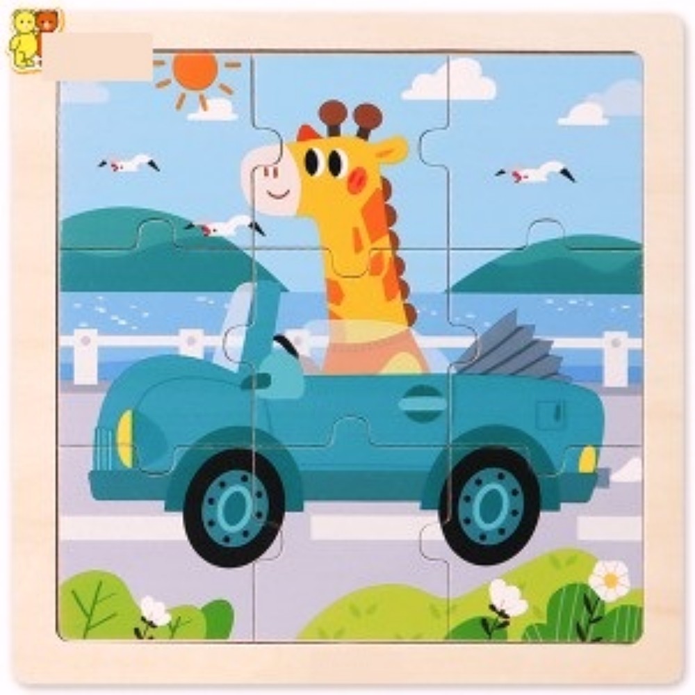 Oce 유아 장난감 원목 퍼즐 끼우기 자동차 집중력 향상 놀이 유아 완구 조카 선물