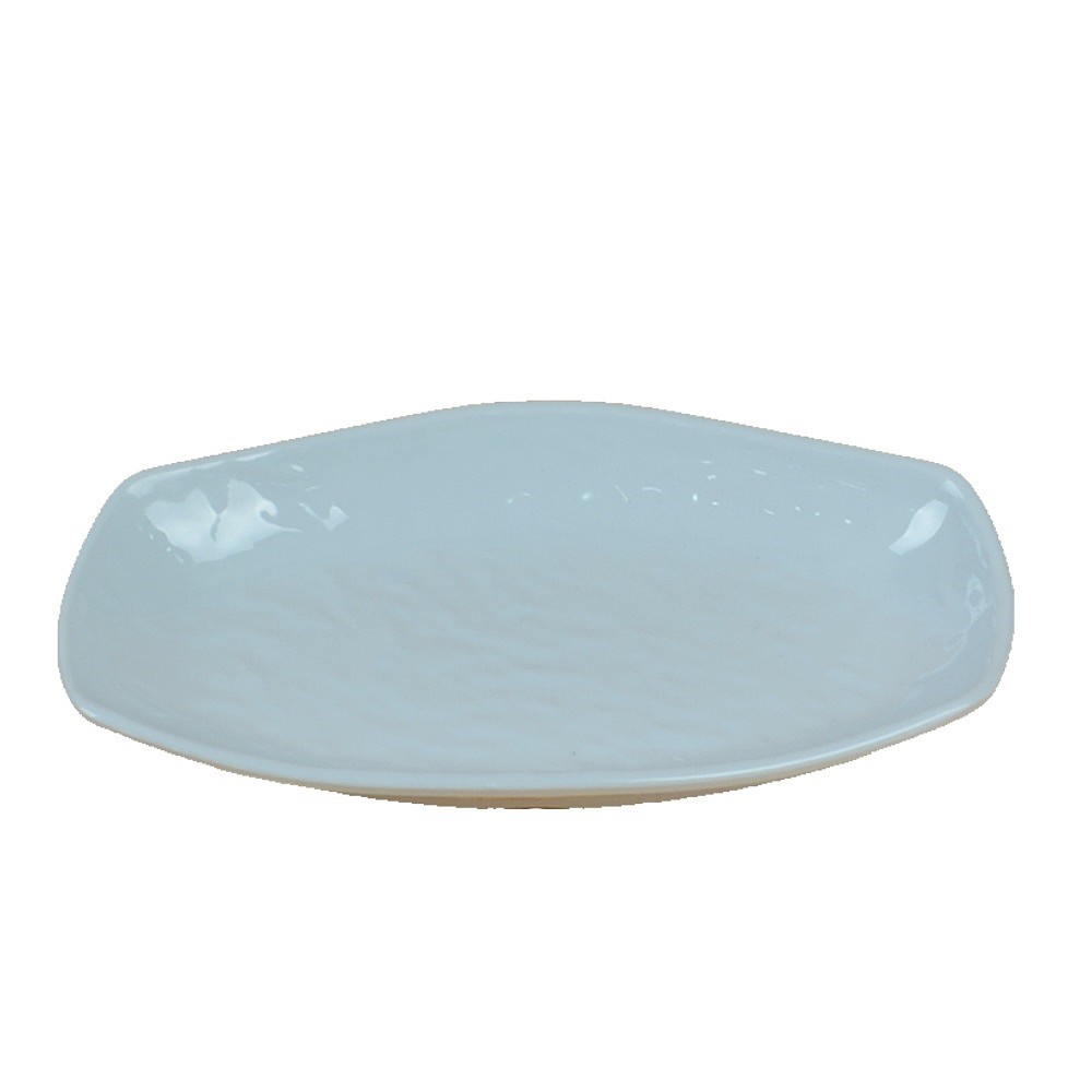 가벼운 업소용 접시 유광 각진타원형 흰색그릇 5호 멜라민 접시 생선구이접시 주방그릇