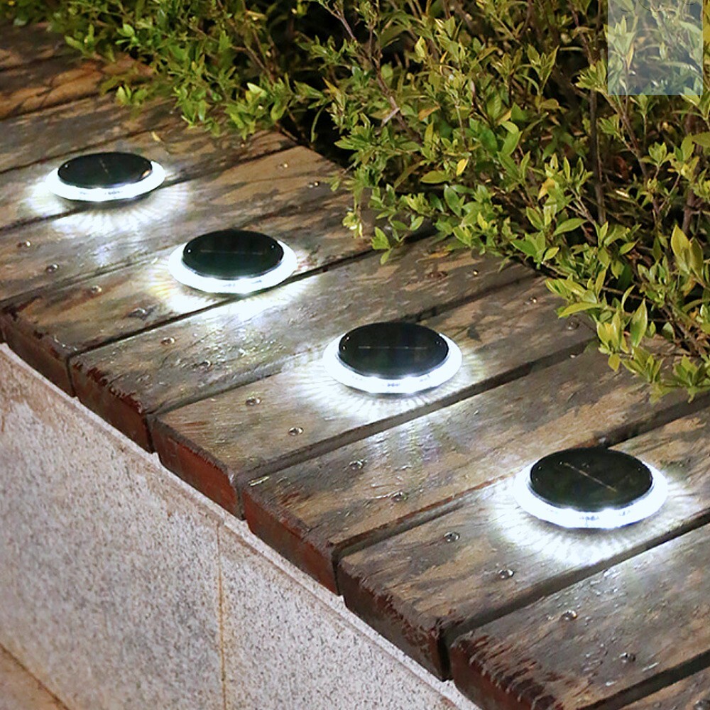 Oce 원형 자연광 산책로 정원 잔디 바닥 조명 직부등2ea 조경 방수 전구 태양광 쏠라 전등 태양열 채광 LED
