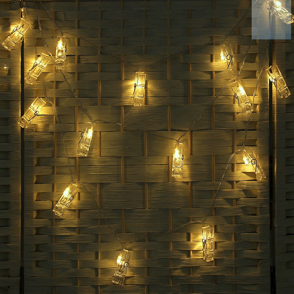 포토 클립 가랜드 사진 줄 점멸 전구 LED 집게 웜 3m 액자 무드등 종이 액자 조명 어린이집 장식