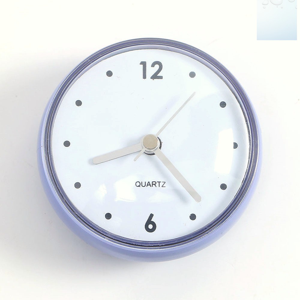 Oce 저소음 흡착 시계 주방 방수 벽시계(퍼플+화이트) 붙이는 벽시계 거울 타일 유리  화이트 컬러