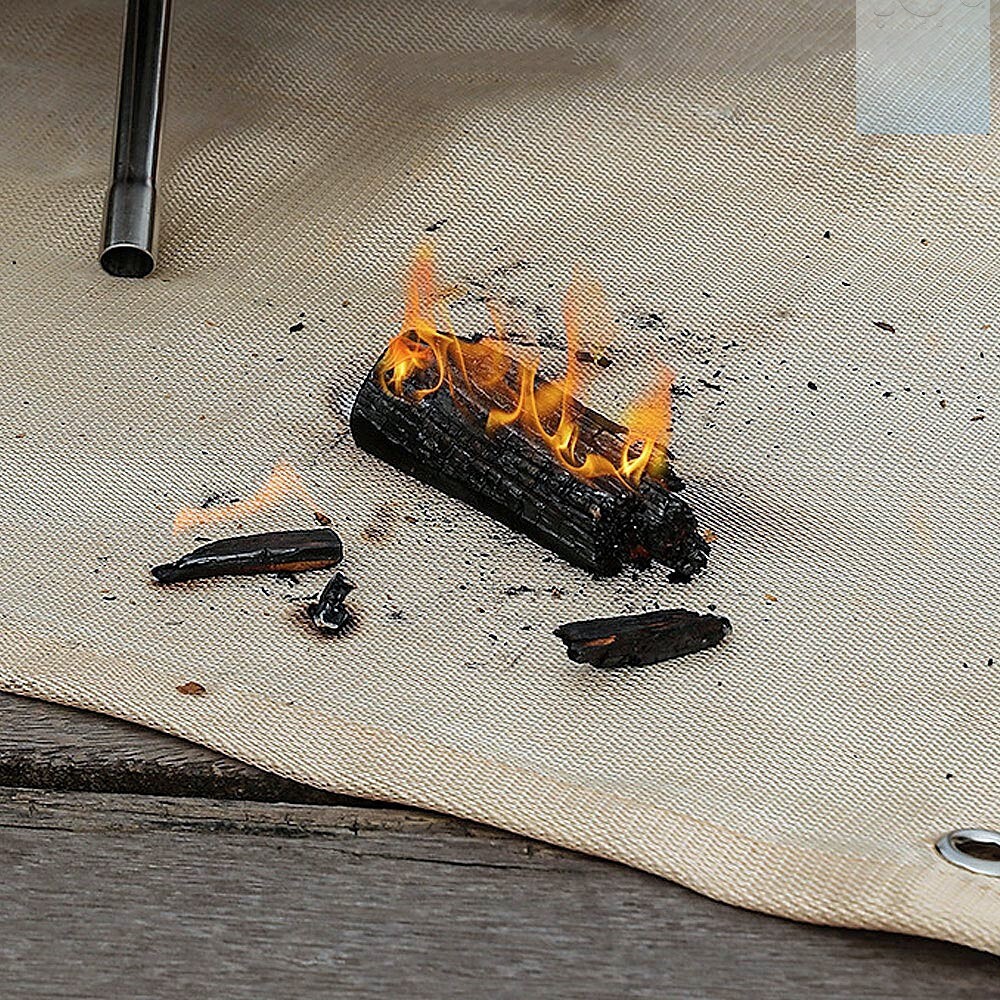 Oce 화롯대 받침 불꽃 방지 커버 화재 방지 56x80cm 방화 커버 방염포 캠핑 아이템 용품