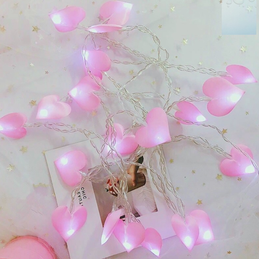 Oce 건전지 LED 장식 줄전구 하트 조명 핑크 결혼기념일 가렌드 파티 스트링 라이트 베이비샤워 가랜더