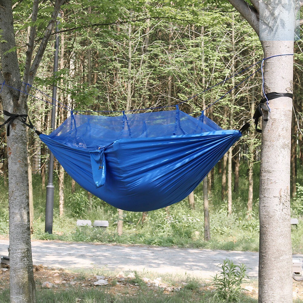 모기장 텐트 해먹 침대 260x140cm (블루) 모기망 텐트 스윙 카우치 산행 산악 잠자리