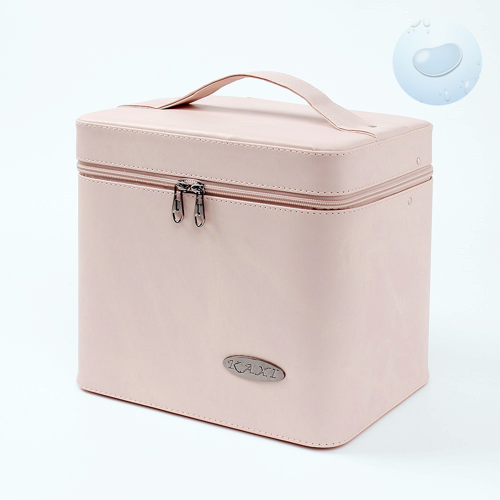 메이크업 상자 날개 가방 3단펼침 핑크 수납함 수납장 화장품 미용 가방 화장 도구 상자