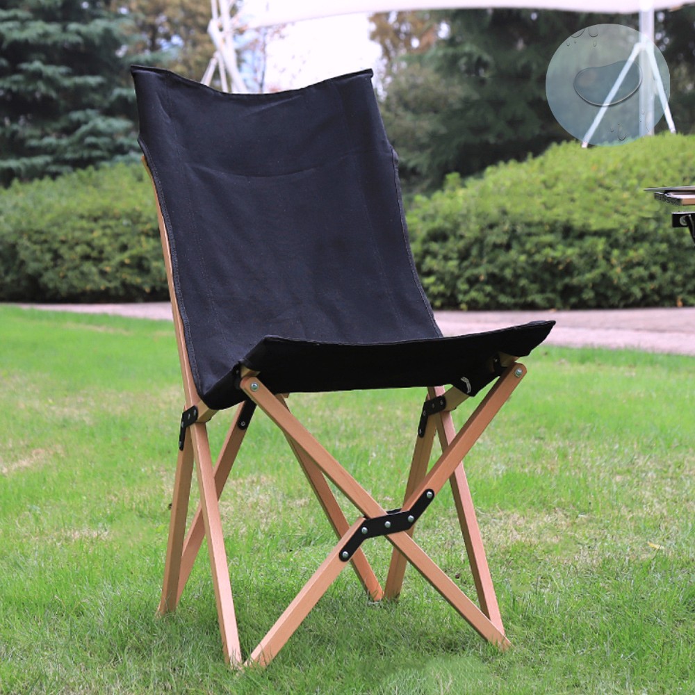 야외 우드 체어 원목 간이 천 의자 블랙 베란다 발코니 편안한 접이식 나무 체어