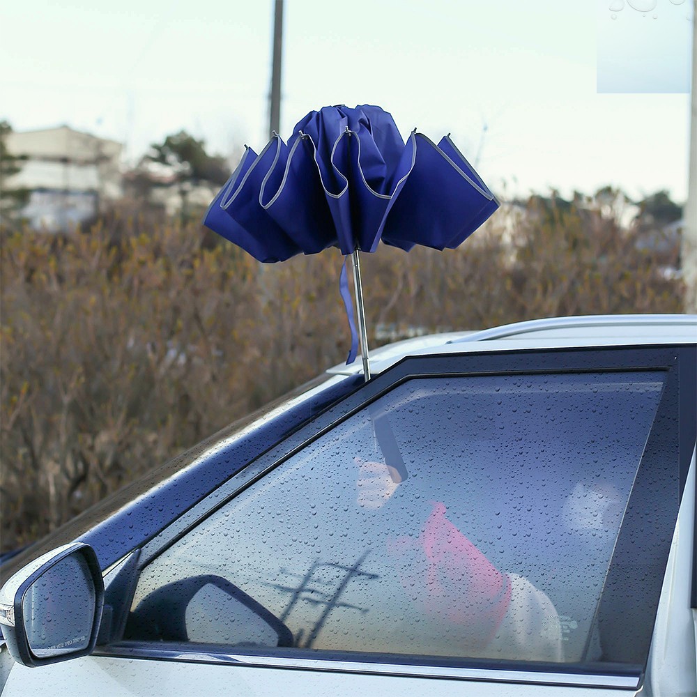 손전등 LED 완전자동 거꾸로 안전 우산 블루 원터치 자동차 우산 오토UMBRELLA 휴대용 랜턴