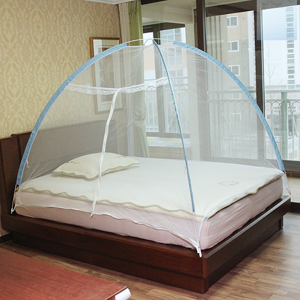 바닥 텐트 모기장 원터치 방충망 (200x200cm) 차단망 선쉐이드 거실 침대 방충망 침실 촘촘망