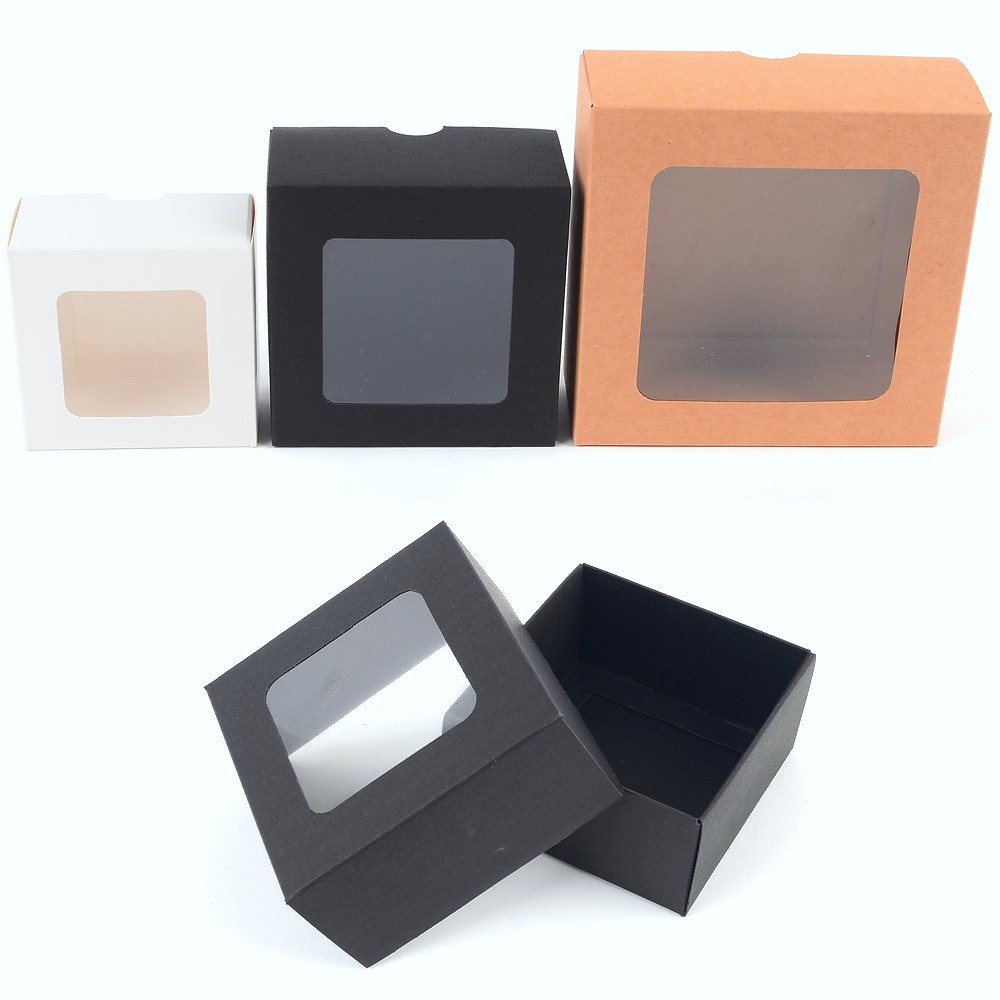 Oce 투명 창 사각 박스 지갑 상자 쇼핑백 종이 쇼핑백 뚜껑 상자 접이식 케이스