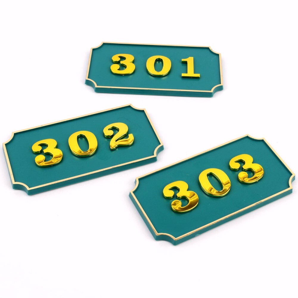 Oce 집 문패 아파트 호수판 골드 라인 사각 초록 1P 수 이니셜 아파트 번호판 락카 번호표