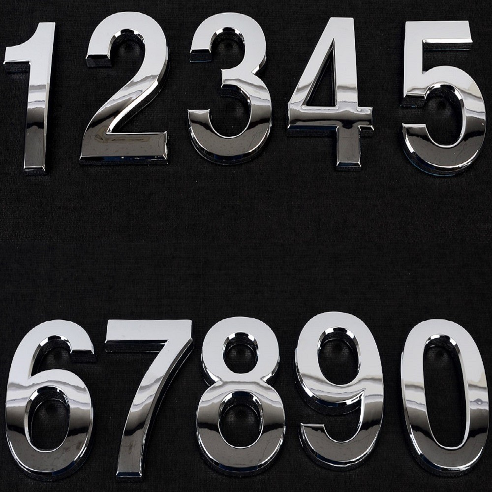 Oce 입체 큰 숫자판 은색 넘버 스티커 1p 소 테이블 번호표 넘버링 번호판 글자 층수 알림 표시