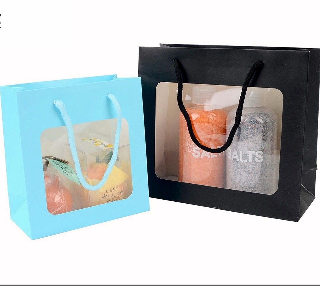 Oce 선물포장 꽃선물포장 속보이는 쇼핑백 paxkage 포장백 투명창 가방