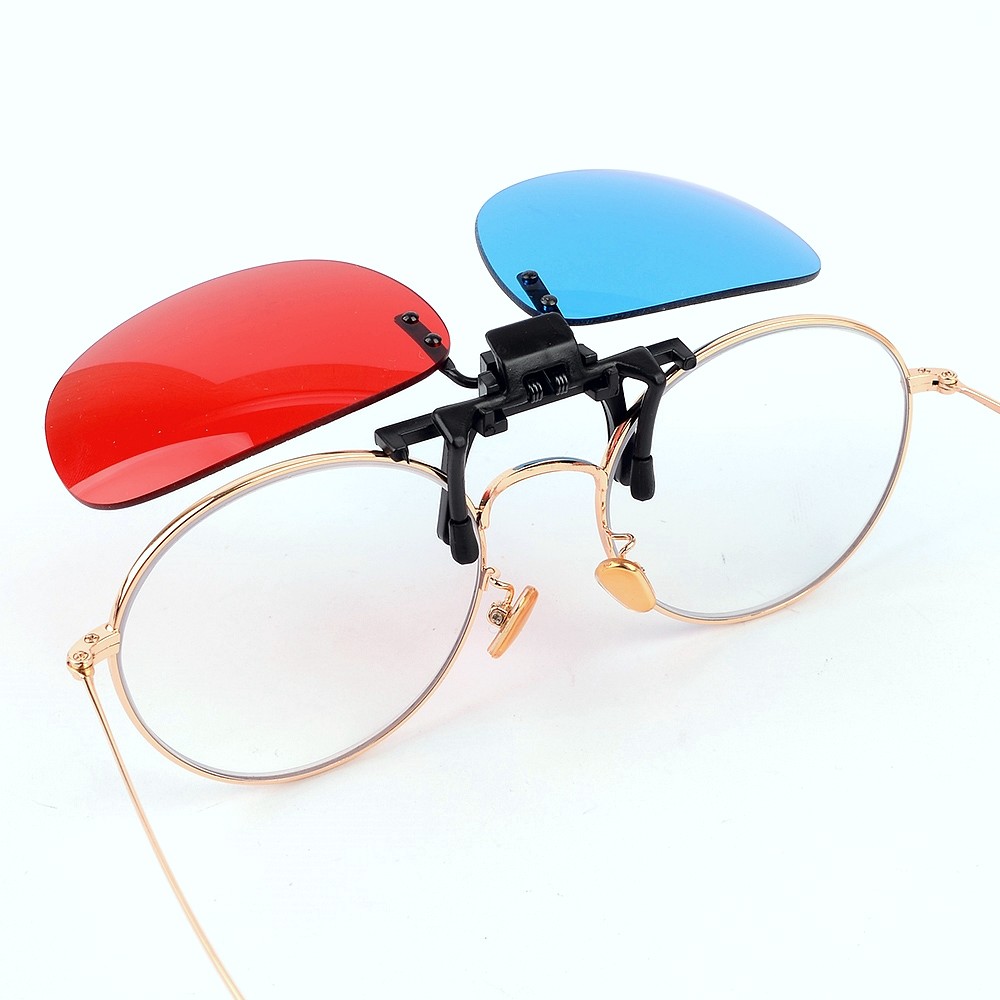 Oce 적청 입체 3D 영화 편광 안경 클립형 만화 썬글라스 스크린 입체보기 썬그라스