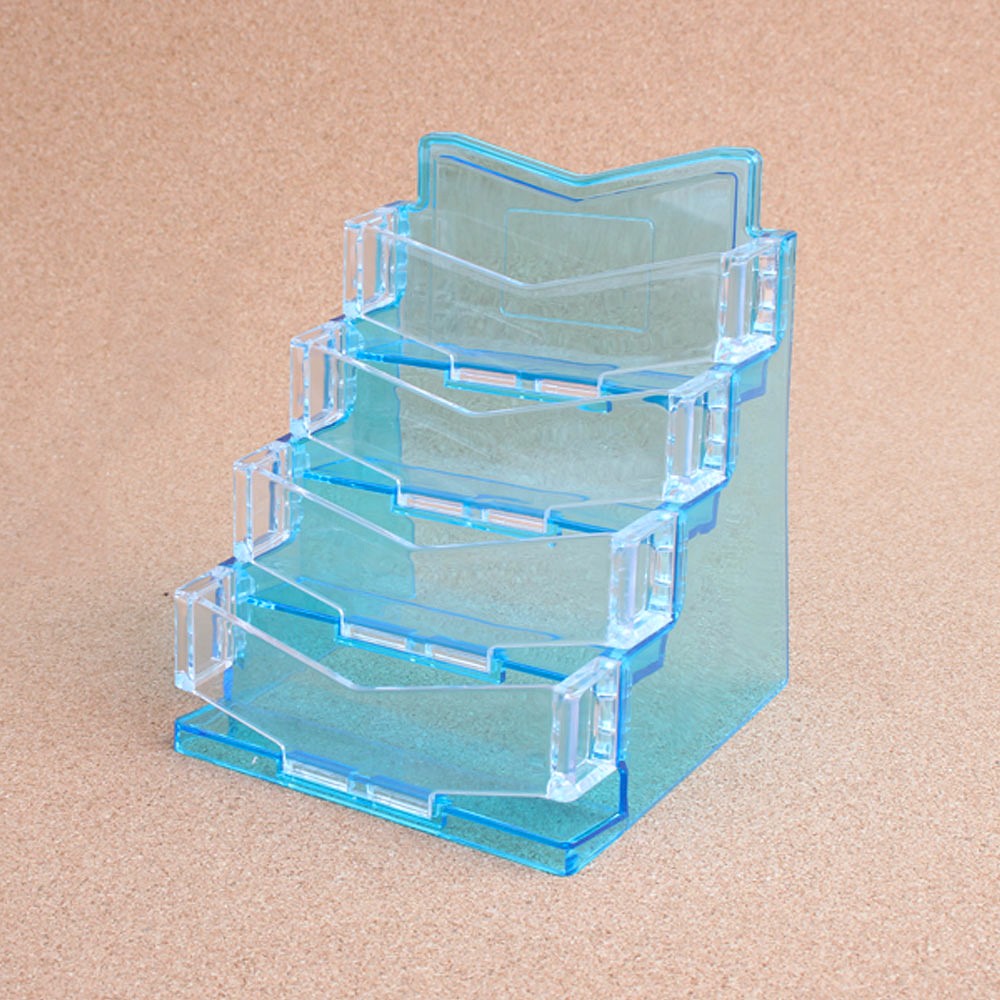 Oce 데스크 메모지 쇼케이스 투명 컬러 -4단 플라스틱 꽂이통 사각 상자 포스트
