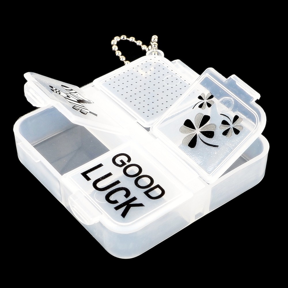 Oce 미니 뚜껑 칸막이 케이스 플라스틱 상자 4칸 큐빅 박스 반지 보관함 비즈 글리터 케이스