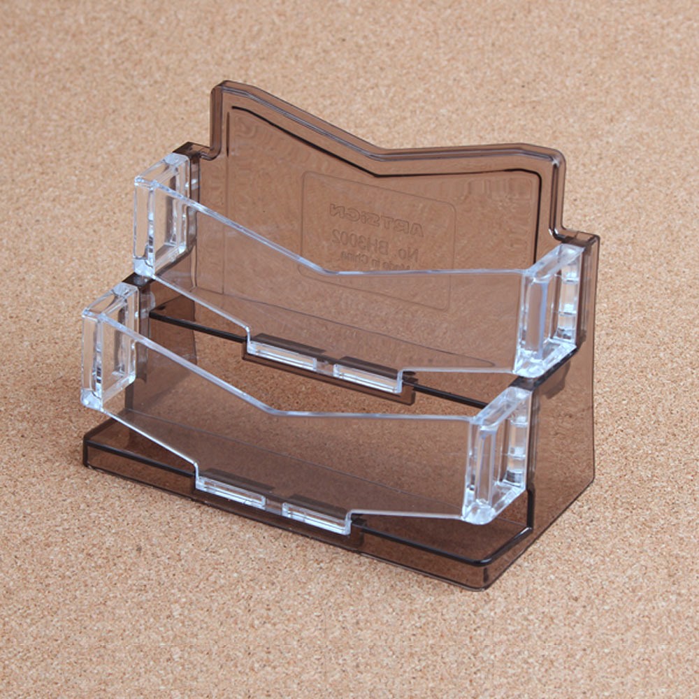 Oce 데스크 메모지 쇼케이스 투명 컬러 -2단 사각 상자 쪽지함 용지 플라스틱 꽂이통