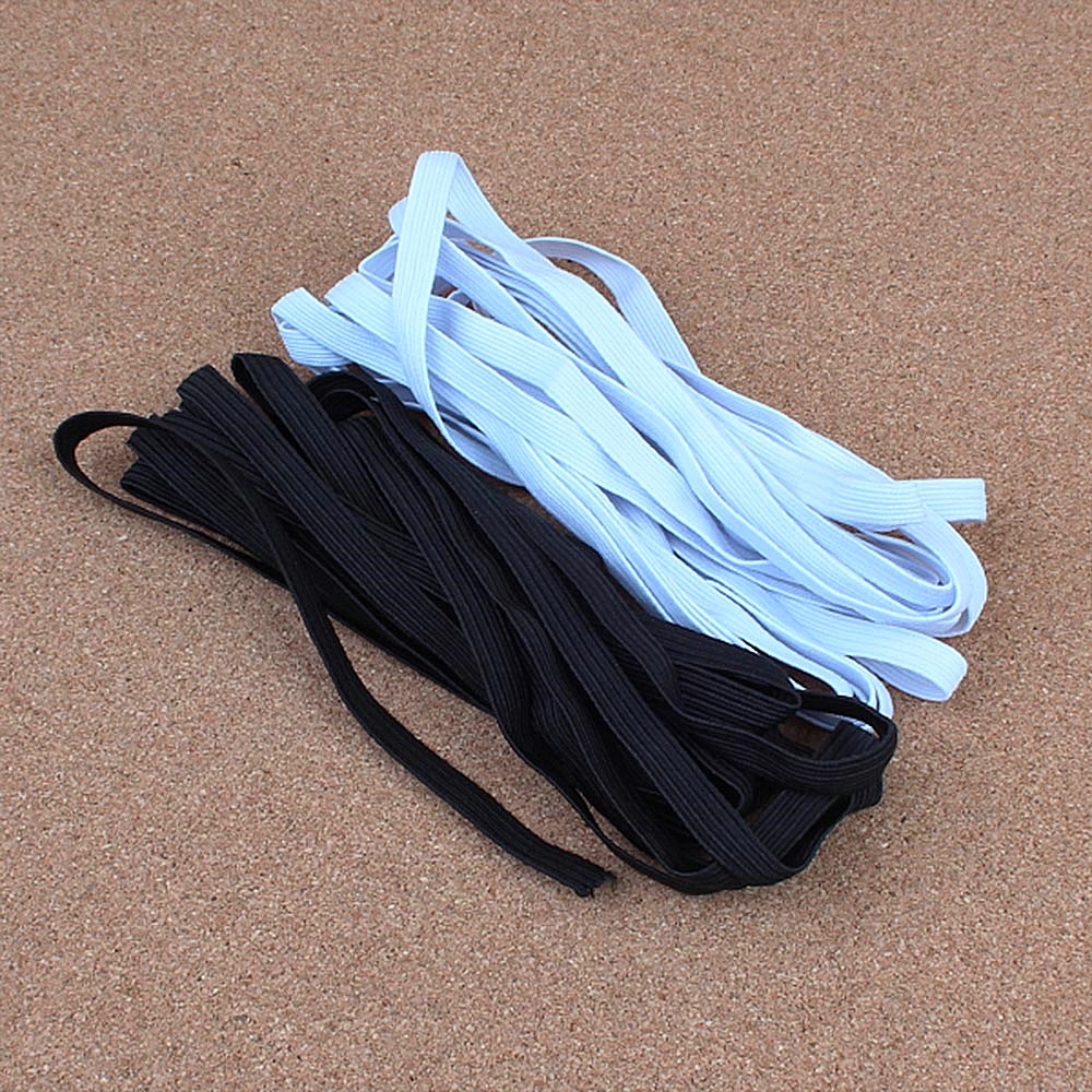Oce 검정 흰색 트레이닝 옷 수선 넙적 넓은 탄성 고무줄 rubber band 만들기 재료 굵은 납작 밴드