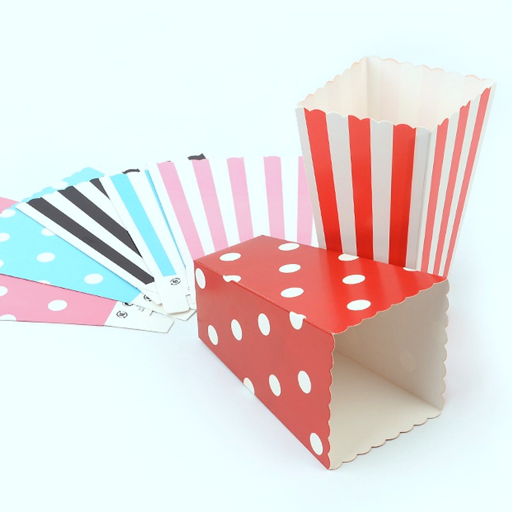Oce 팝콘 용기 사각 종이컵 페이퍼 케이스 오픈 박스 포장봉투 일회용 고깔컵