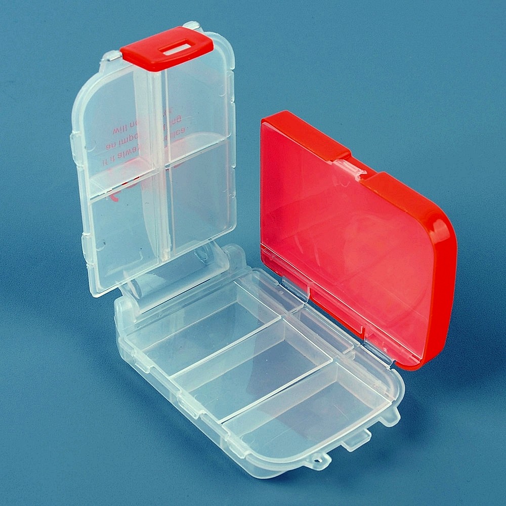 Oce 행거홀 칸막이 투명 소품 잠금 뚜껑 상자 3단 8칸 디피 가방 플라스틱 케이스 공예재료 정리함