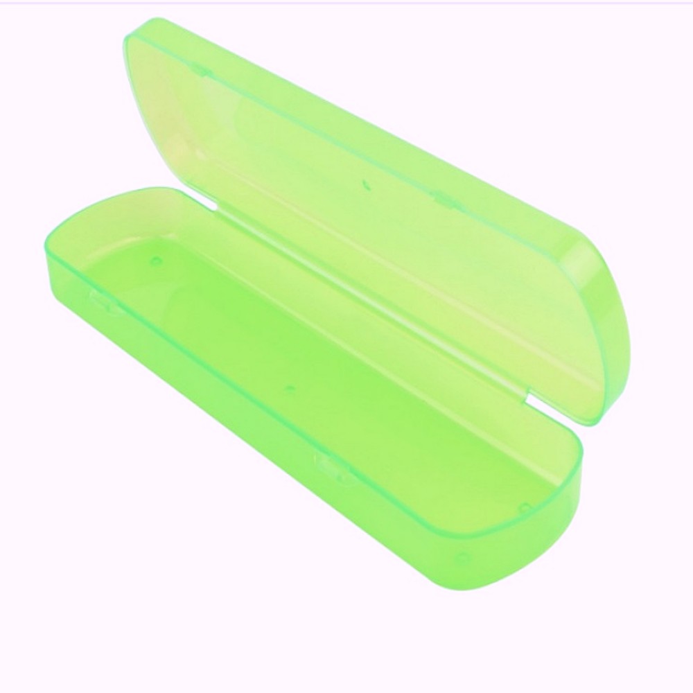 Oce 필통모양 투명 컬러 플라스틱 사각 케이스 미니브러쉬 치약수납통 치솔