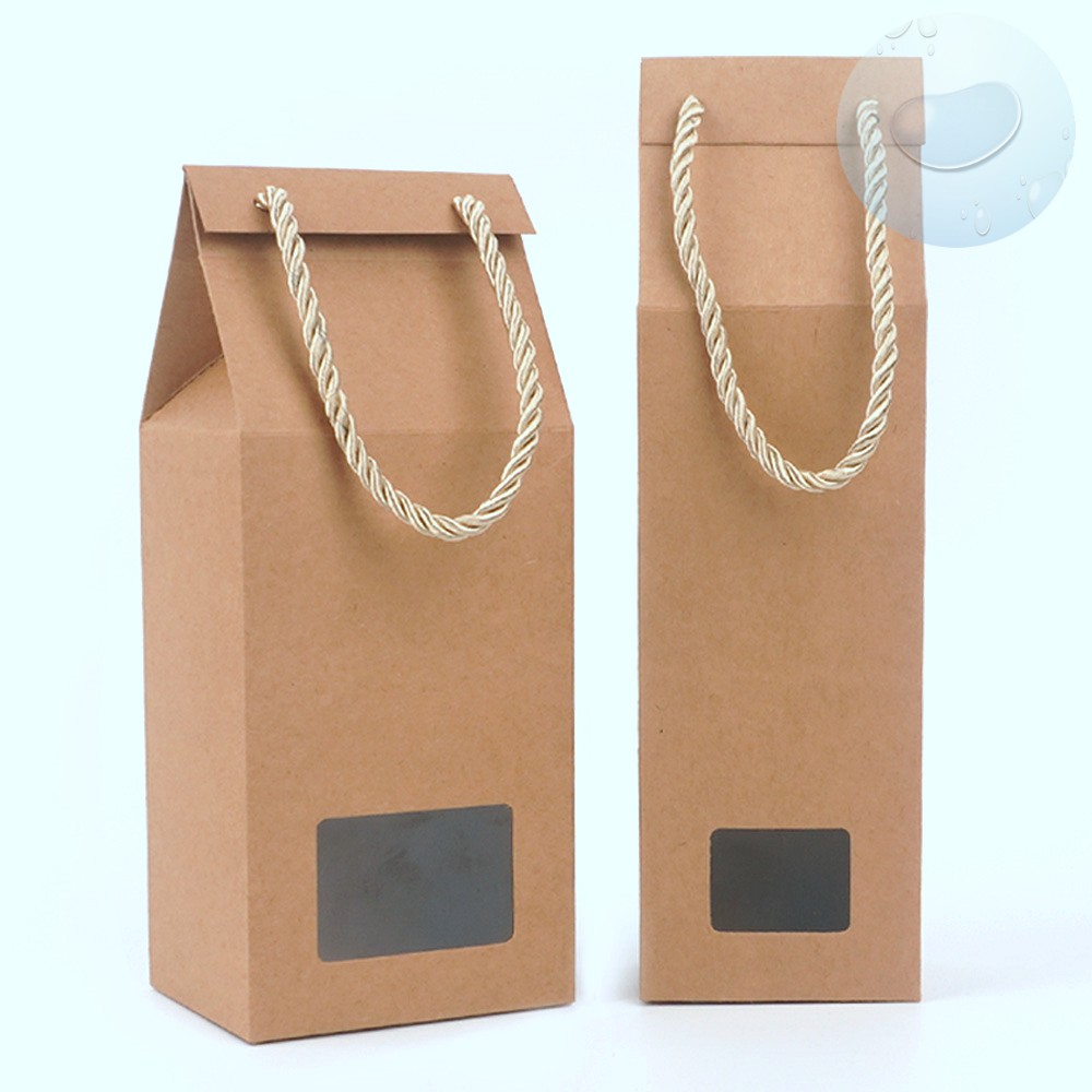 Oce 크래프트 선물 포장 세로 투명 상자 끈 종이 케이스 기프트 박스 투명창 선물 케이스