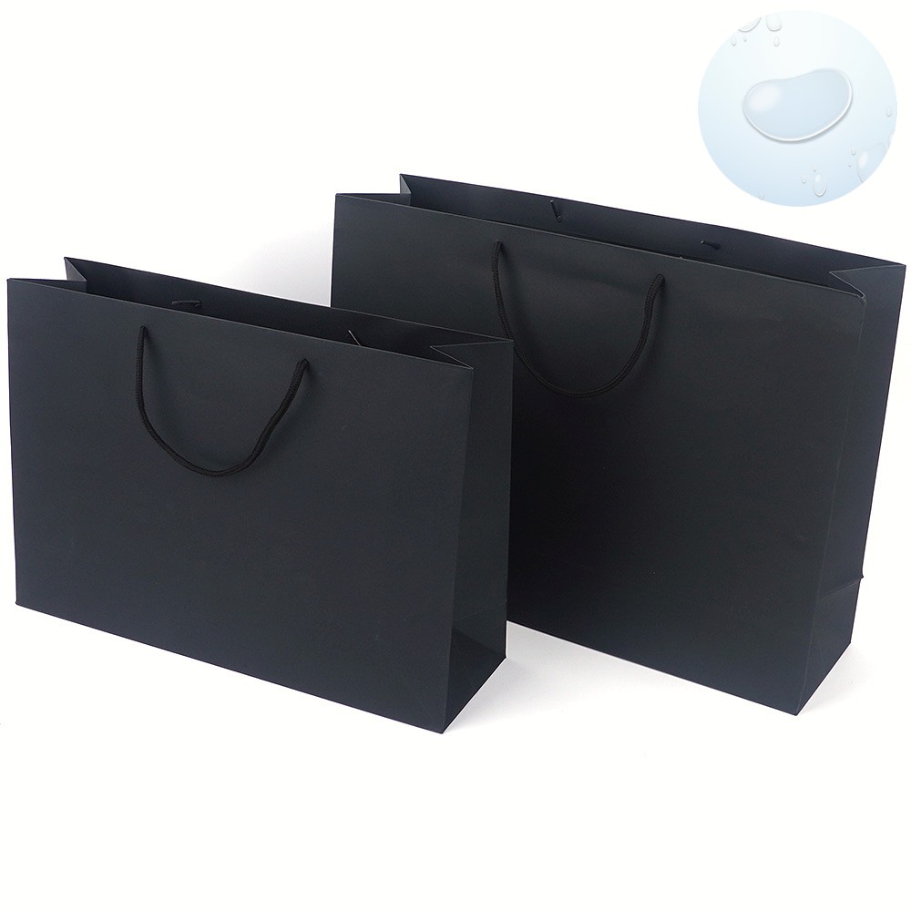 Oce 무지 블랙 직사각 대형 쇼핑 가방 단단한 쇼핑 가방 셍활 잡화 블랙 심플 쇼핑백